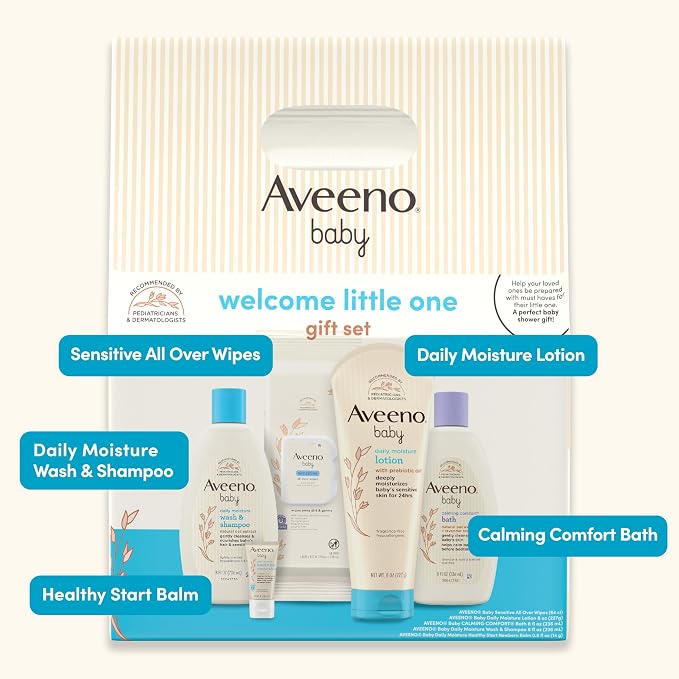 Aveeno Baby Welcome Little One Gift Set, Skincare Set - Image 4