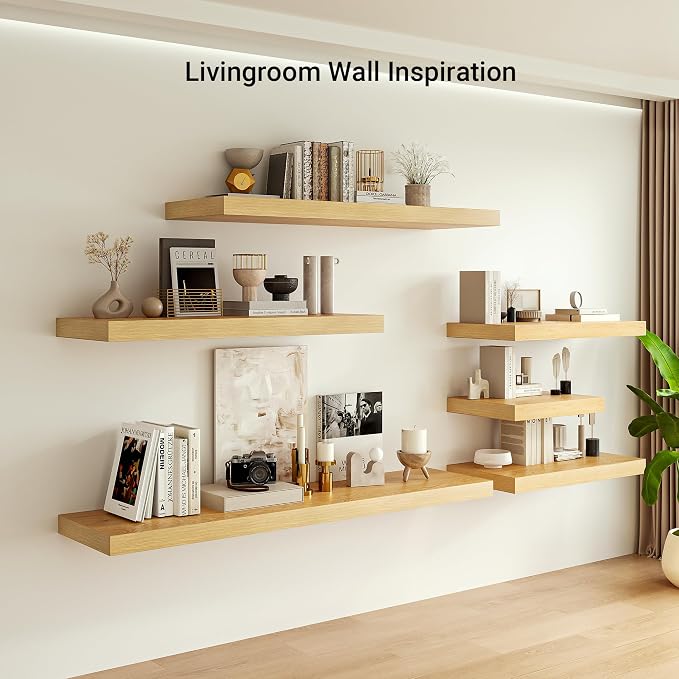 Heimlove 12" Deep Floating Shelves, 36 x 12 Inch Wall Mounted Long Floating - Image 4