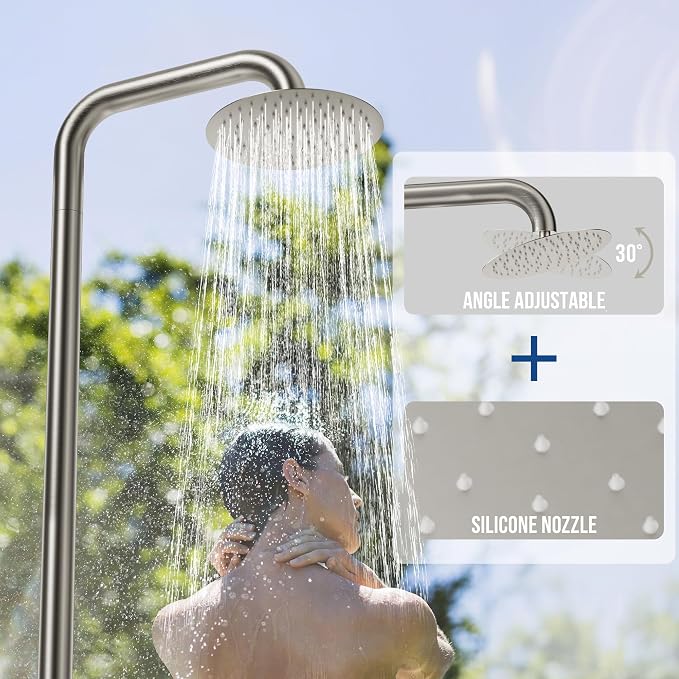 Freestanding Outdoor Shower Faucet Set, 316 Marine Grade Stainless Steel - Image 3