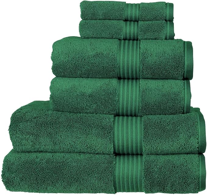 Christy Supreme Hygro 6 Piece Towel Set | Spruce Green | 100% Luxury Supima by Christy