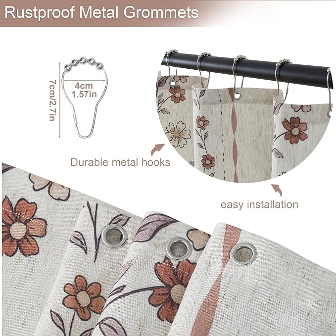 ORTIGIA Farmhouse Floral Shower Curtains - Image 4
