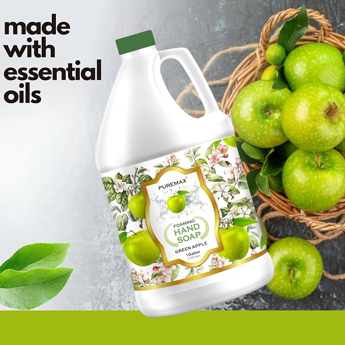 Foaming Hand Soap Refill with Essential Oils | Green Apple | Moisturizing | - Image 4