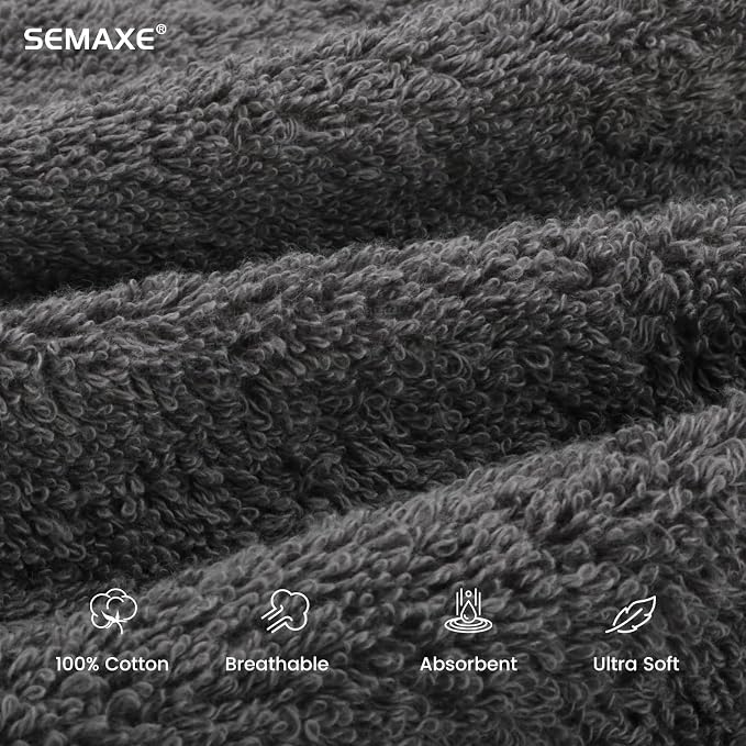 SEMAXE 6-Pack Gray Hand Towels - Image 3