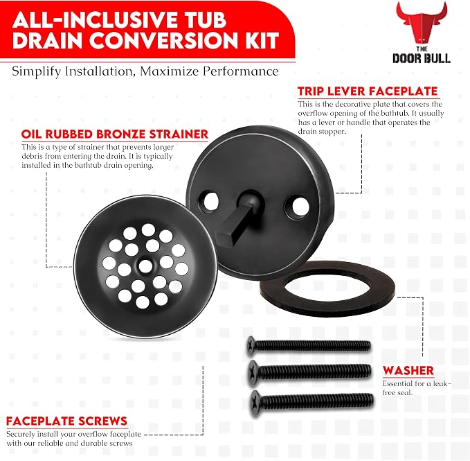 Trip Lever Bathtub Drain Kit - Image 3