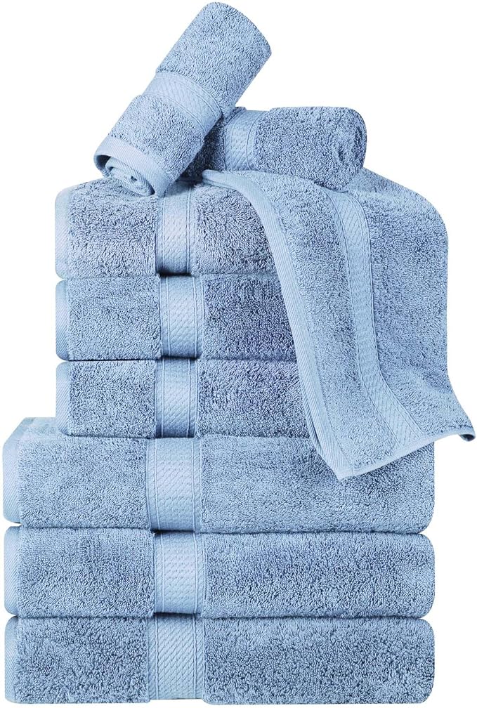 BNM Egyptian Cotton Heavyweight Towels, 800 GSM, Face/Washcloths, Hand Towels by Blue+Nile+Mills