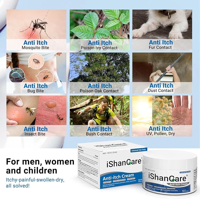 ishancare Anti Itch Cream Extra Strength, Oatmeal Soothing Skin Itch Relief - Image 5