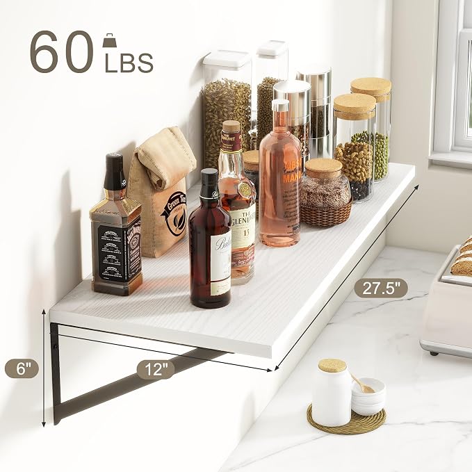Fun Memories 27.5" W x12 D Floating Shelves, 12 Inch Deep Floating Shelf Set of - Image 3