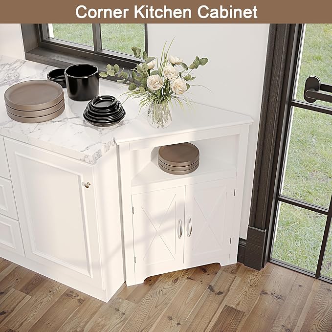 ChooChoo Corner Storage Cabinet, Small Corner Cabinet - Image 6