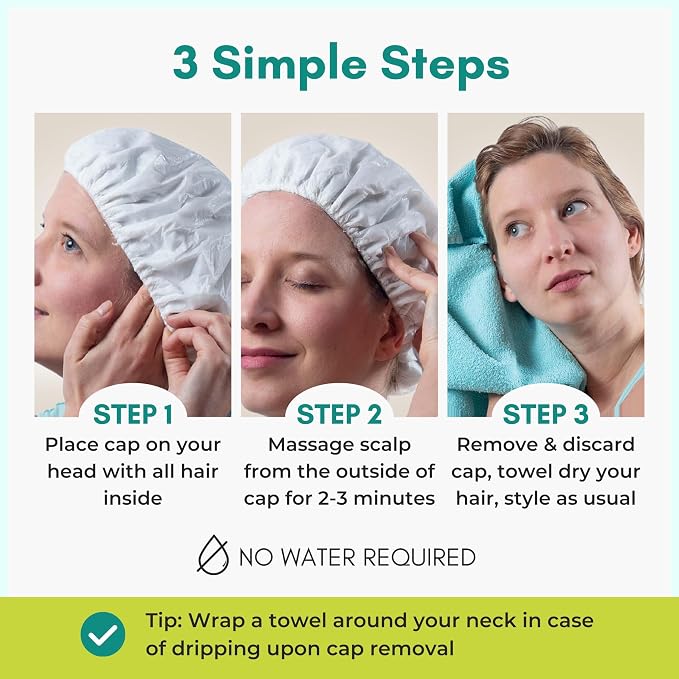 No Water Rinse Free Shampoo Cap by Nurture | Microwavable Hair Washing & - Image 7