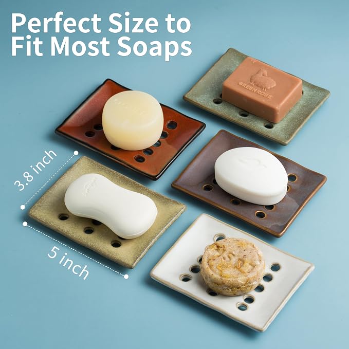 Ceramic Soap Dish with Self Drain - Image 2