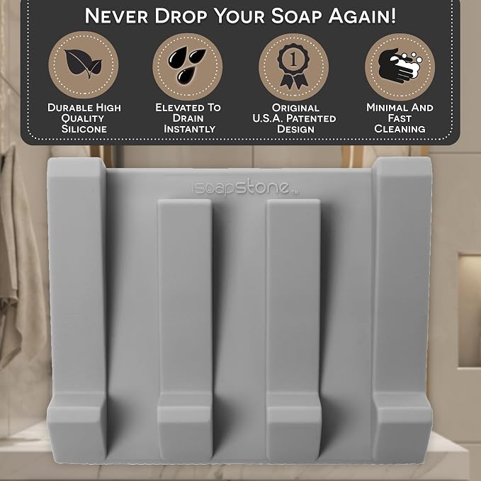 Silicone Soap Dish Self Draining Bar Soap Holder - Image 3