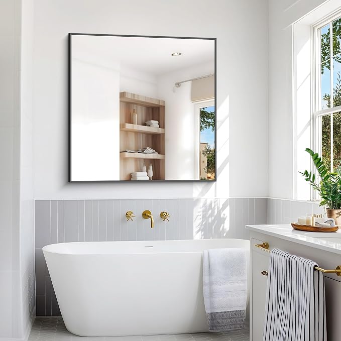 BONEWEI Bathroom Mirror, 48x48 inch Large Wall Mirror - Image 2