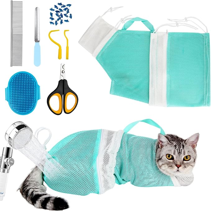 Cat Bag for Bathing 8 PCS Set by AMEAMI