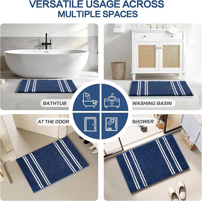 Kmson Bathroom Rugs Mat, Non-Slip Fluffy Thick Water Absorbent Microfiber Mat - Image 7
