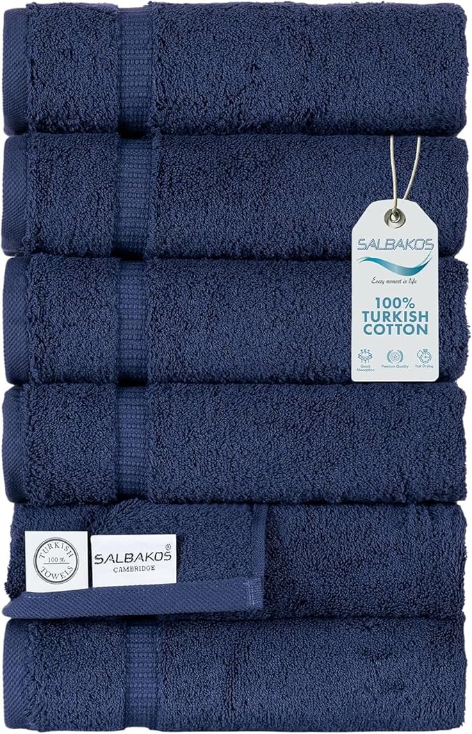 SALBAKOS 100% Turkish Cotton Hand Towel Set of 6 16x30 inch | Heirloom Quality - Image 7