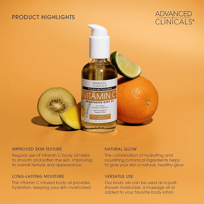 Advanced Clinicals Vitamin C Brightening Body Oil - Image 6