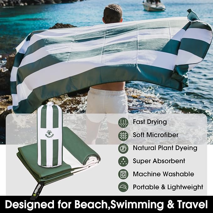 4Monster Microfiber Beach Towel Quick Dry, Super Absorbent Lightweight Travel - Image 2