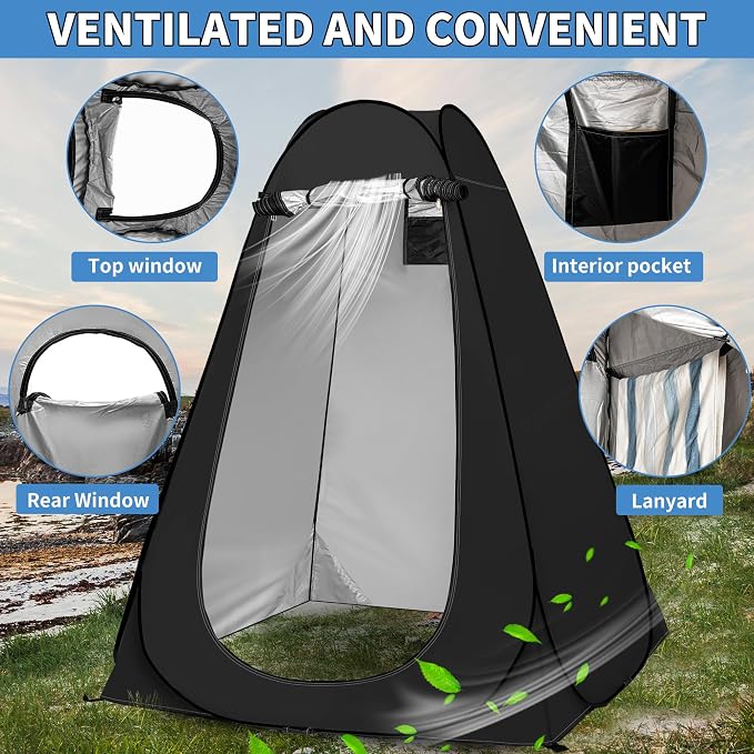 AKOZLIN Portable Pop Up Shower Tent Instant Privacy Dressing Changing Tent - Image 3