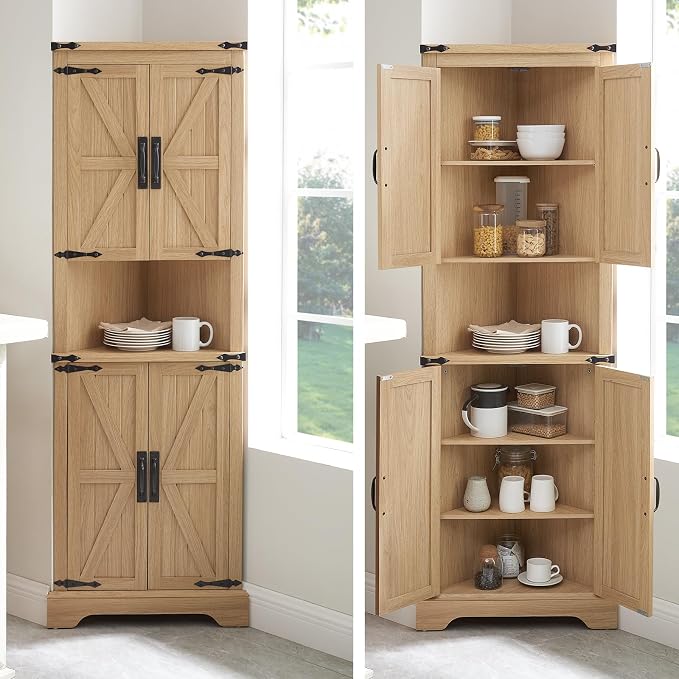 Tall Farmhouse Corner Cabinet - Image 7