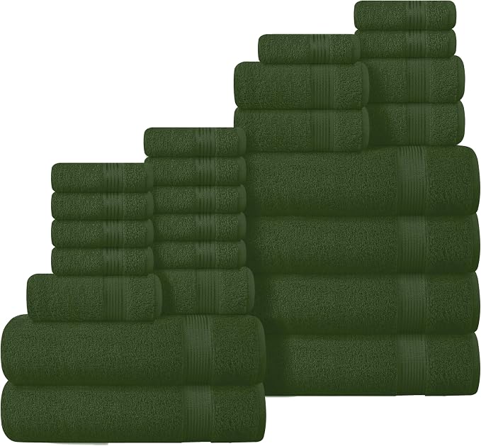 Belizzi Home 100% Cotton Towel Set, Contains 6 Soft Bath Towel, 6 Hand Towels by Unknown