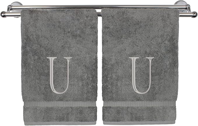 Monogrammed Hand Towel, Personalized Initial Gift, Extra Absorbent 100% Turkish by BareCotton