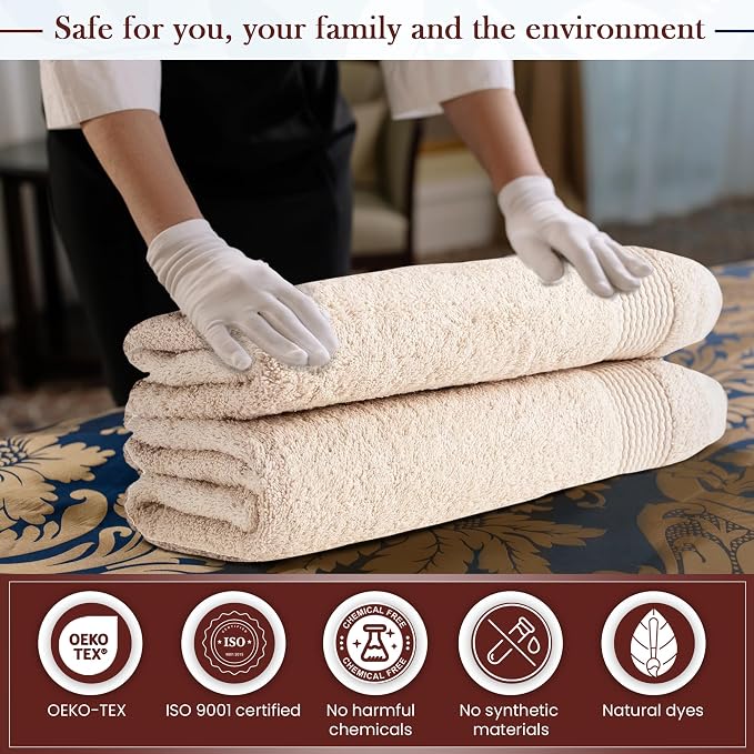 HALLEY Turkish Cotton Towels Bath Towels Super Soft Highly Absorbent 100% - Image 3