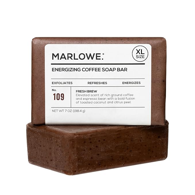 MARLOWE. No. 109 Coffee Bar Soap 7 oz, Body Scrub Soap by MARLOWE
