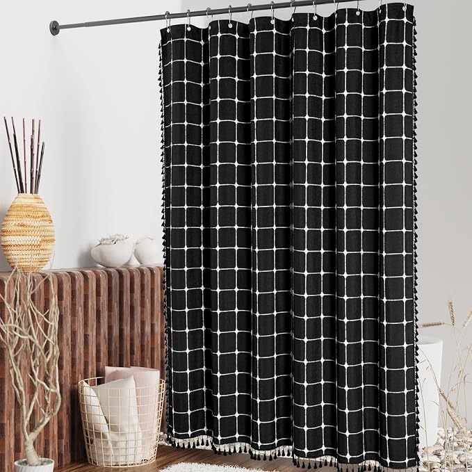 MitoVilla Boho Farmhouse Shower Curtain Set 72 x 78 - Image 2
