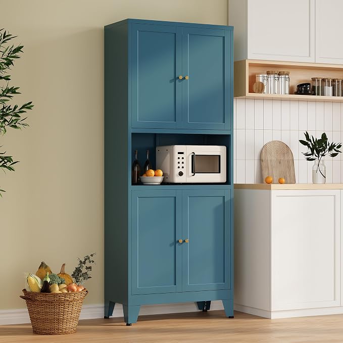 Metal Pantry Cabinet, Tall Kitchen Cabinet - Image 4