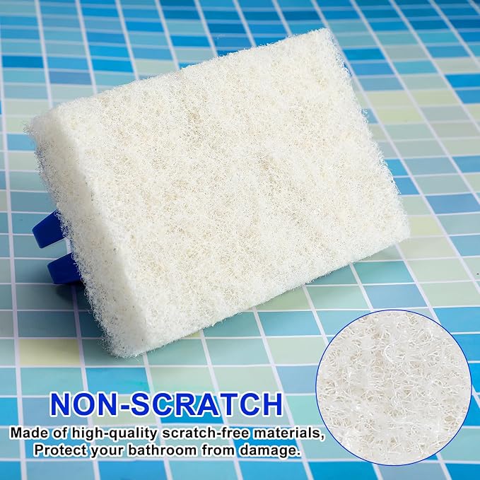 Maxdot 18 Pcs Handled Bath Scrubber Set, 15 Bathroom Scouring Pad 3 Bathtub - Image 4
