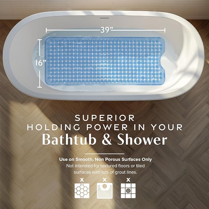 SlipX Solutions Power Grip Bathtub Safety Mat | Precision Grip Technology - Image 3