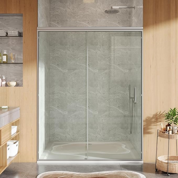 72" H x 56-60" W Semi-Frameless Shower Door, 1/4 Inch SGCC Tempered Glass - Image 7
