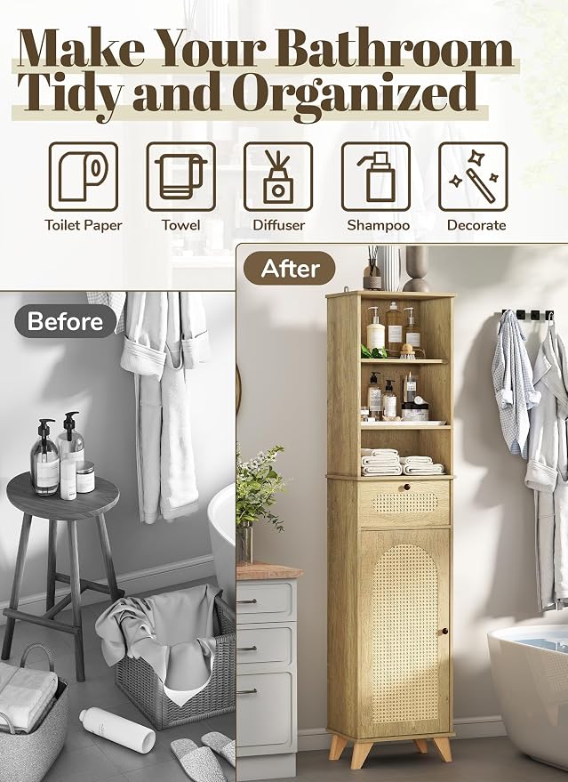 67'' Tall Bathroom Storage Cabinet - Image 5