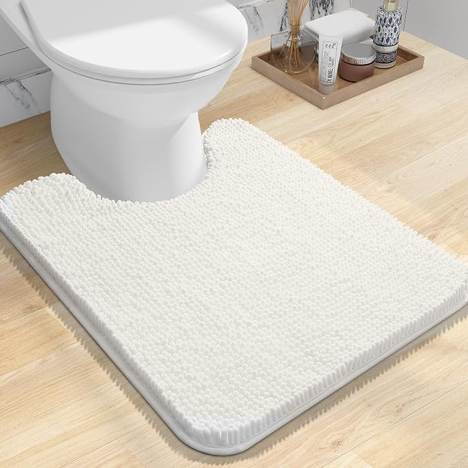 OLANLY Toilet Rugs U-Shaped 24x20, Extra Soft Absorbent Chenille Contour by OLANLY