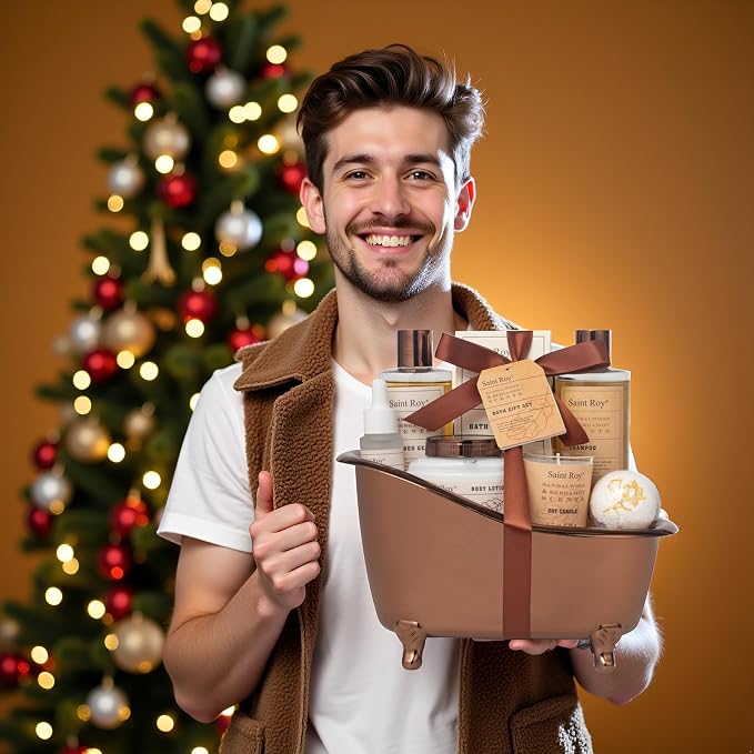 Fathers Day Gifts for Men Dad Birthday Gifts Spa Kit Cedar & Bergamot Scents - Image 3
