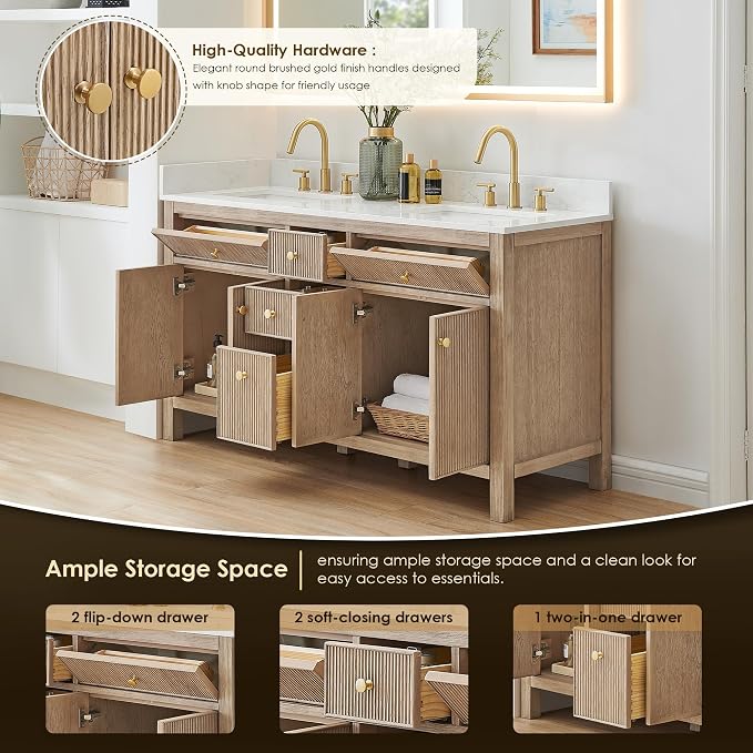 ALTAIR 60 in Bathroom Vanities Double Sink Vanity - Image 5