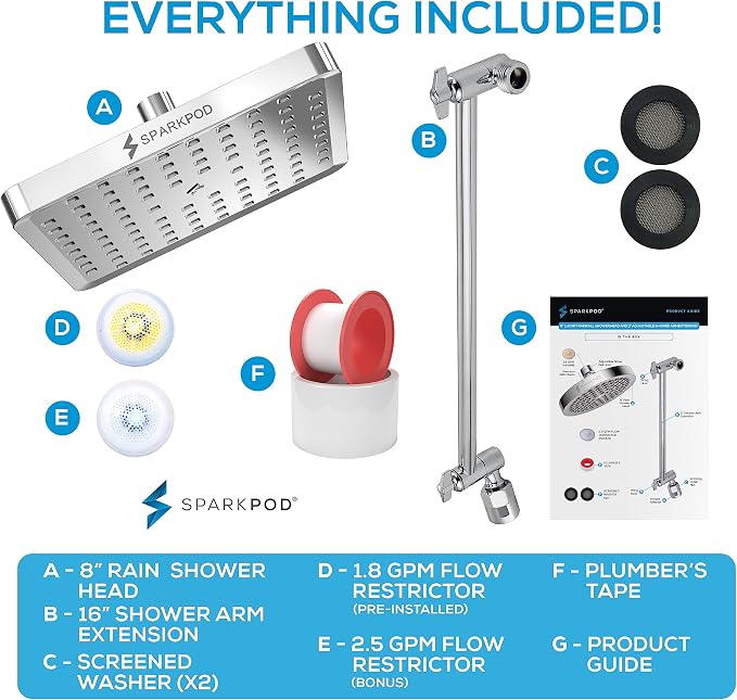 SparkPod Square Rain Shower Head - Image 7