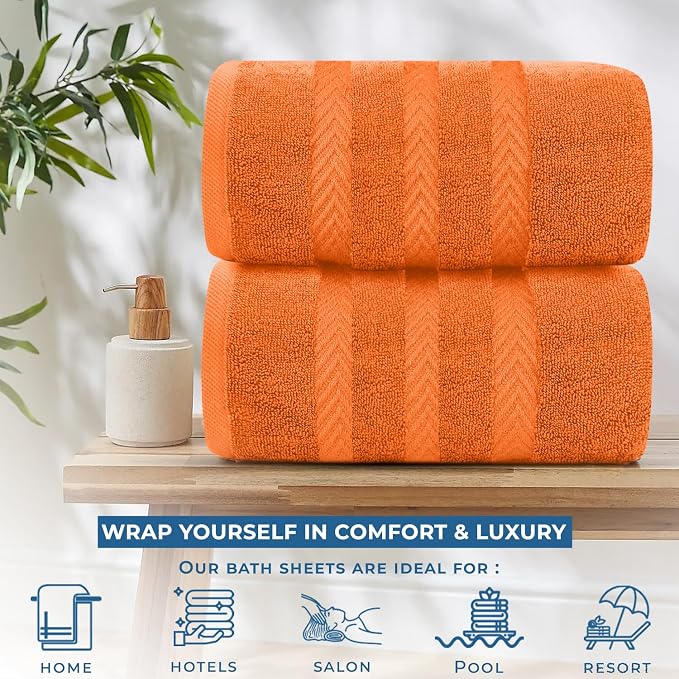 DAN RIVER 2 Pack Luxury Bath Sheets 35x70, 600 GSM, Soft & Quick Dry 100% Ring - Image 3