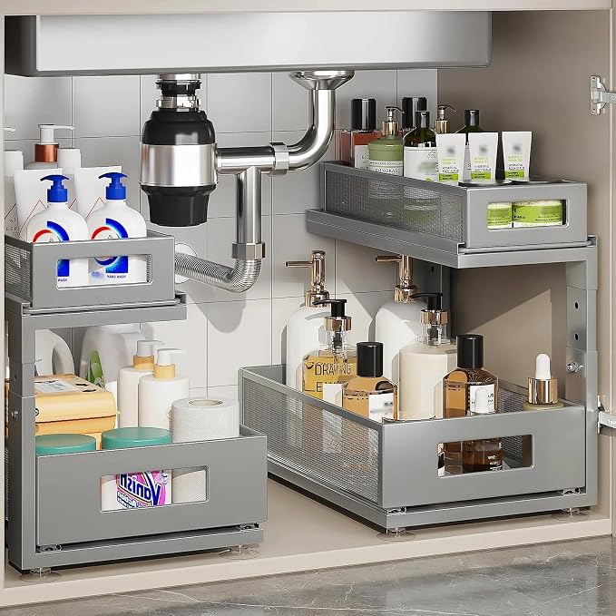 2 Pack 15.74IN-Depth Under Sink Organizer by Corbyles
