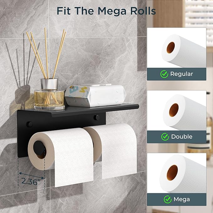 FORIOUS Double Toilet Paper Holder - Image 2