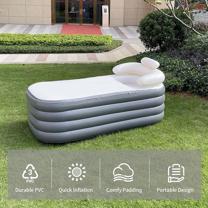 B&Y Inflatable Soaking Bathtub for Adult, Designed - Image 5