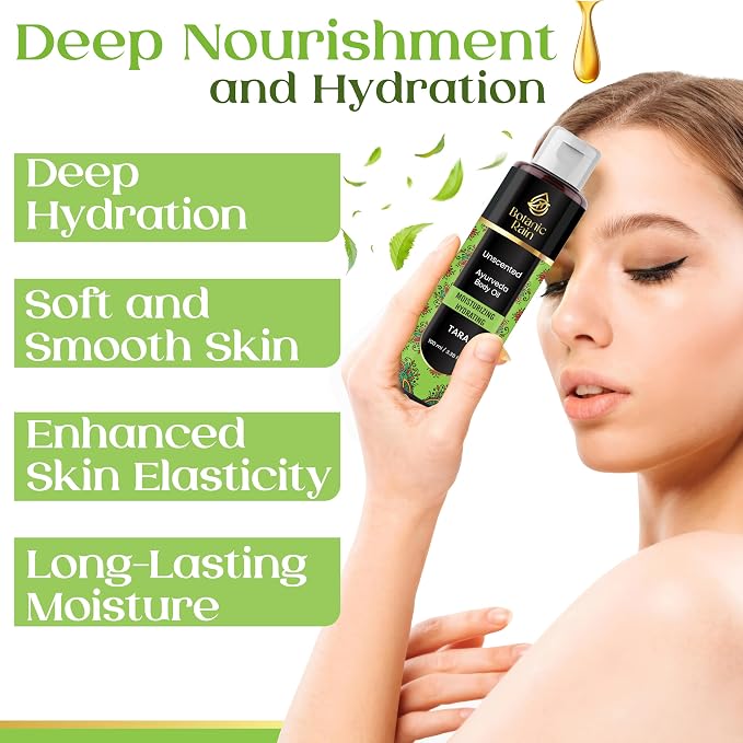 Ayurveda Unscented Body Oil, Moisturizing & Hydrating Organic Fragrance Free - Image 3