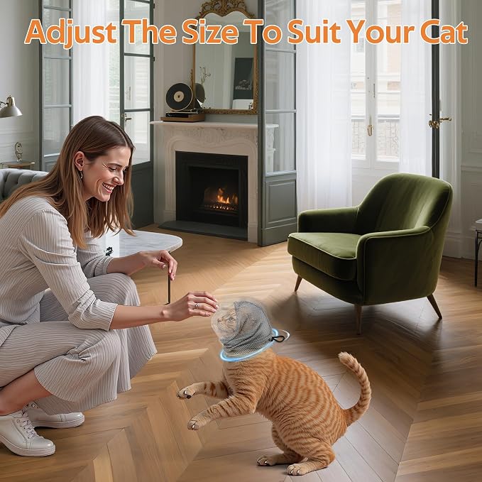 Adjustable Cat Muzzle for Grooming and Biting Prevention, Breathable TPU - Image 3
