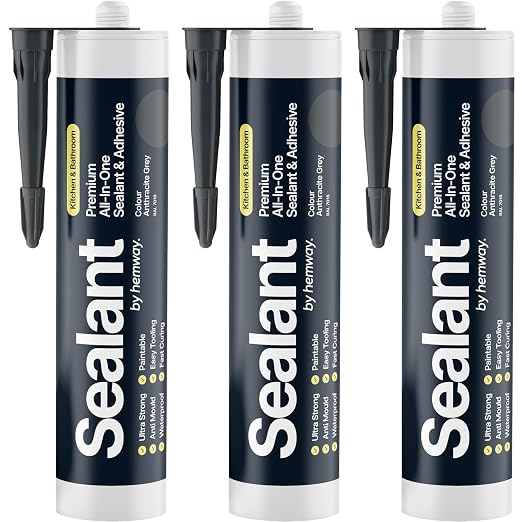 Anthracite Gray Kitchen & Bathroom Sealant & Adhesive Hybrid Polymer | Superior by Hemway