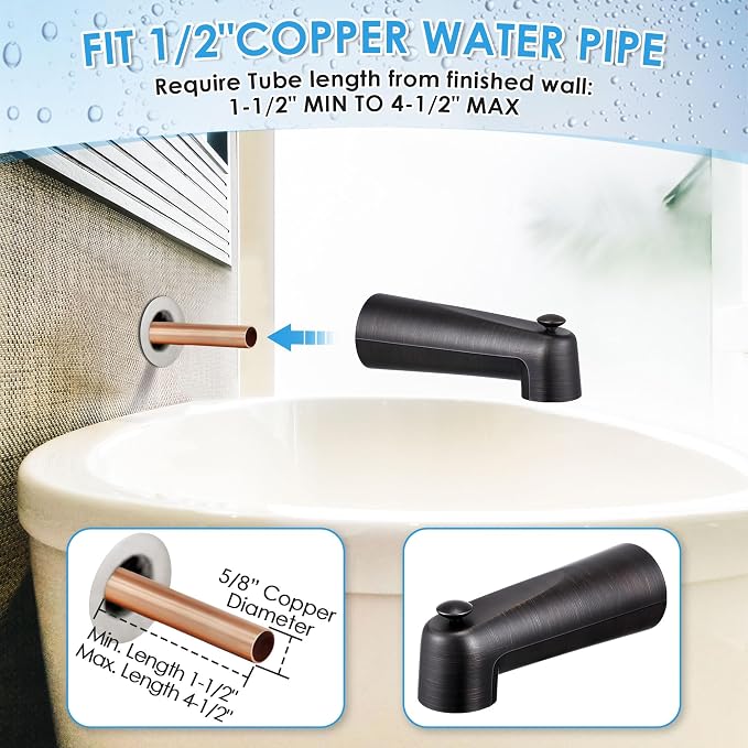 Enhon 7 Inch Slip on Tub Spout - Image 4