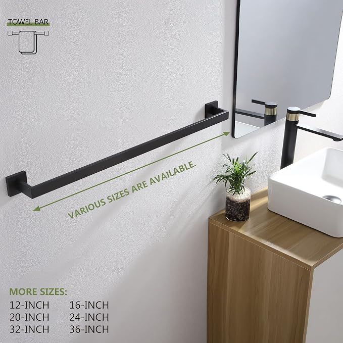 KOKOSIRI 32-Inch Single Towel Bar, Bathroom Kitchen Towel Holder, Wall Mounted - Image 7