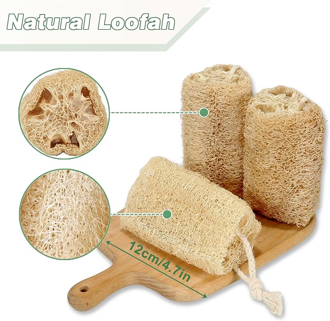 Organic Natural Loofah Sponges 4.7'' Luffa Spa - Image 2