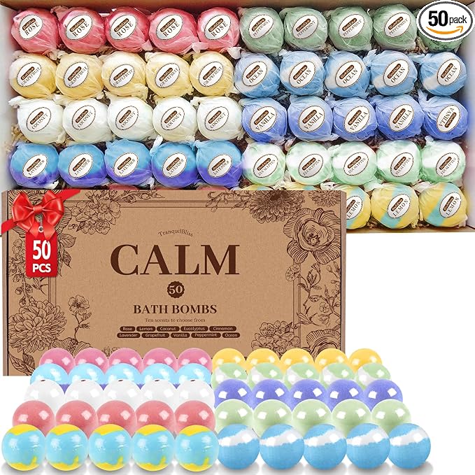 TranquilBliss Bath Bombs Set 50 PCS by Unknown