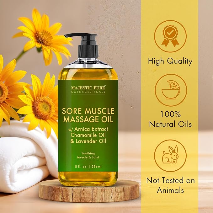 MAJESTIC PURE Arnica Sore Muscle Massage Oil - Image 4