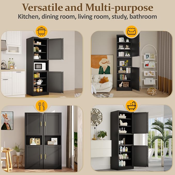 66.93" Tall Narrow Bathroom Cabinet, Steel Corner Floor Cabinet - Image 7